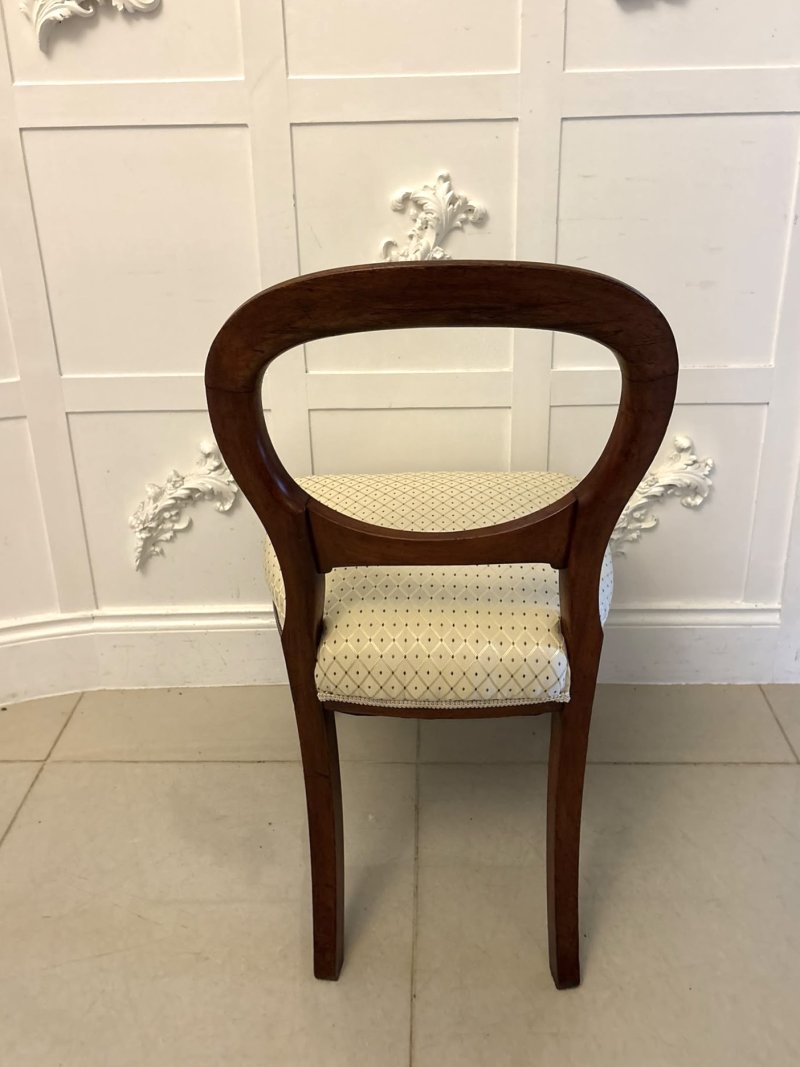 Antique Victorian Mahogany Set of 4 Balloon Back Dining Chairs - Image 8