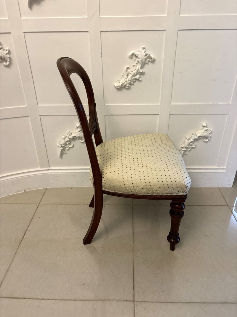 Antique Victorian Mahogany Set of 4 Balloon Back Dining Chairs - Image 7