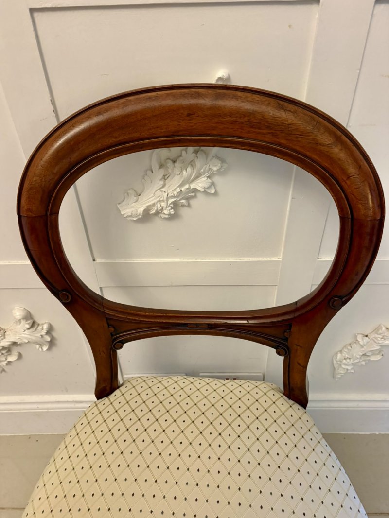 Antique Victorian Mahogany Set of 4 Balloon Back Dining Chairs - Image 14