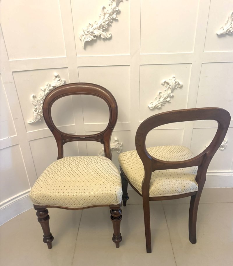 Antique Victorian Mahogany Set of 4 Balloon Back Dining Chairs - Image 5