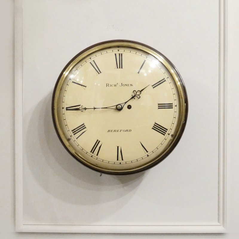 Late Georgian 13 Inch Dial Wall Clock by Richard Jones of Hereford
