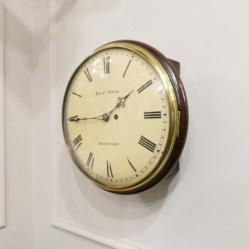 Late Georgian 13 Inch Dial Wall Clock by Richard Jones of Hereford - Image 2
