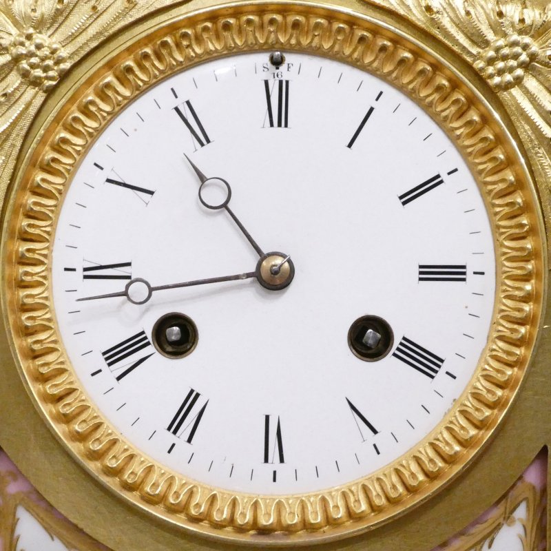 French Gilt Bronze & Porcelain Mantel Clock by Jean Baptiste Delettrez - Image 3