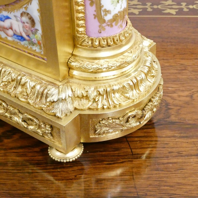 French Gilt Bronze & Porcelain Mantel Clock by Jean Baptiste Delettrez - Image 6