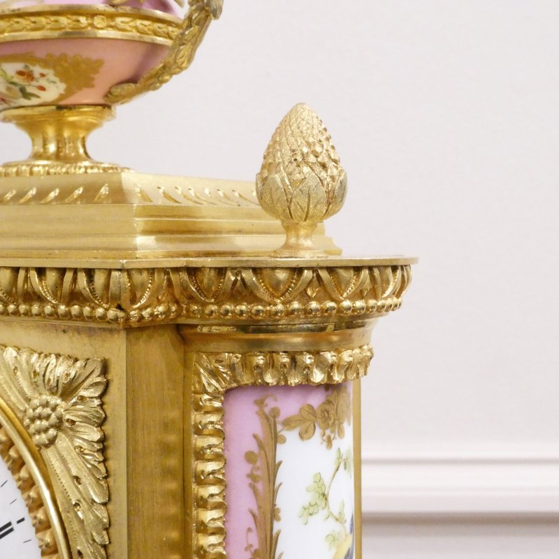 French Gilt Bronze & Porcelain Mantel Clock by Jean Baptiste Delettrez - Image 10