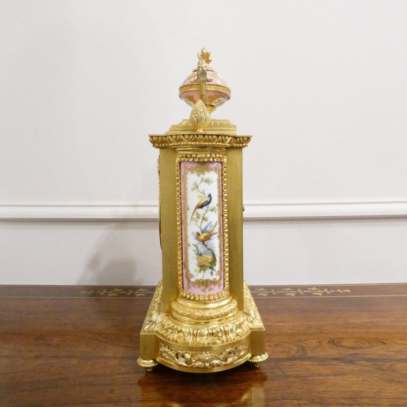 French Gilt Bronze & Porcelain Mantel Clock by Jean Baptiste Delettrez - Image 11
