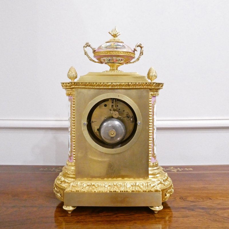 French Gilt Bronze & Porcelain Mantel Clock by Jean Baptiste Delettrez - Image 13