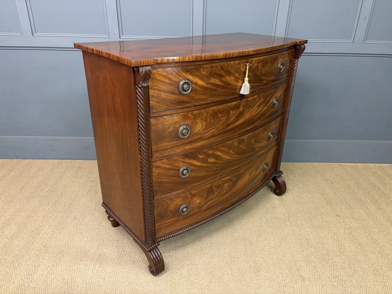 Regency Period Mahogany Bow Fronted Chest of Drawers
