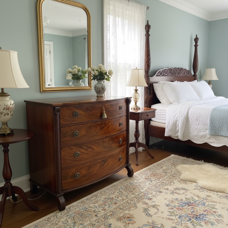 Regency Period Mahogany Bow Fronted Chest of Drawers - Image 2