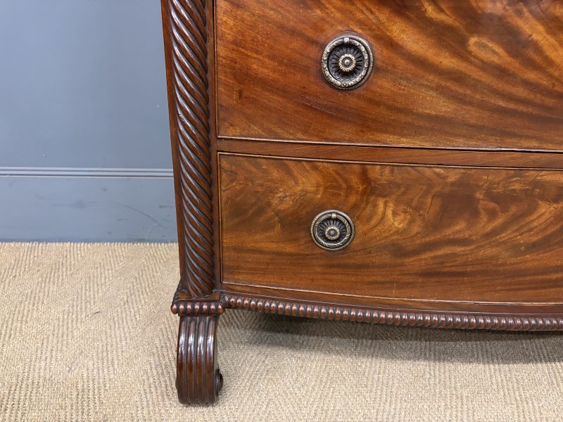 Regency Period Mahogany Bow Fronted Chest of Drawers - Image 18