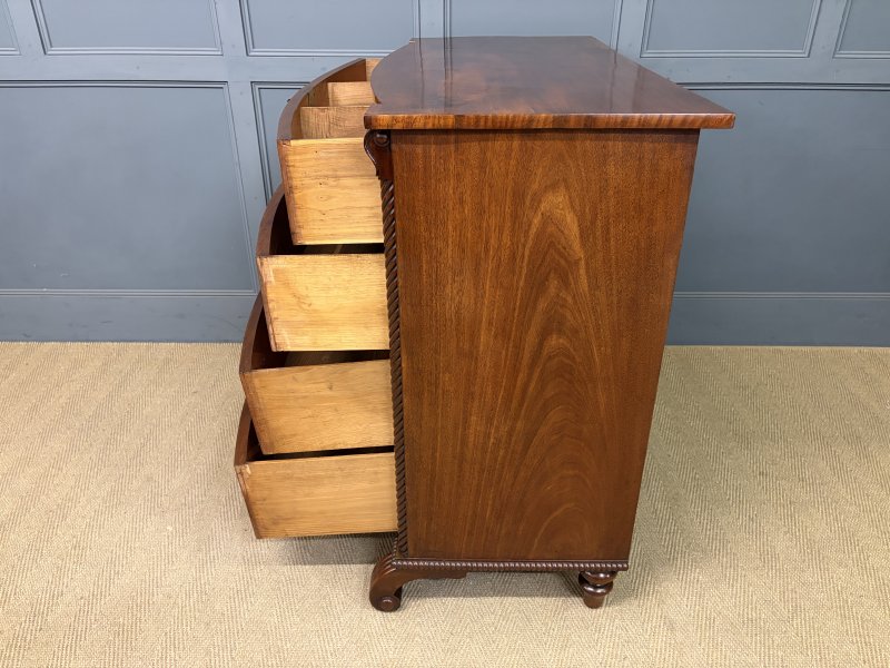 Regency Period Mahogany Bow Fronted Chest of Drawers - Image 7