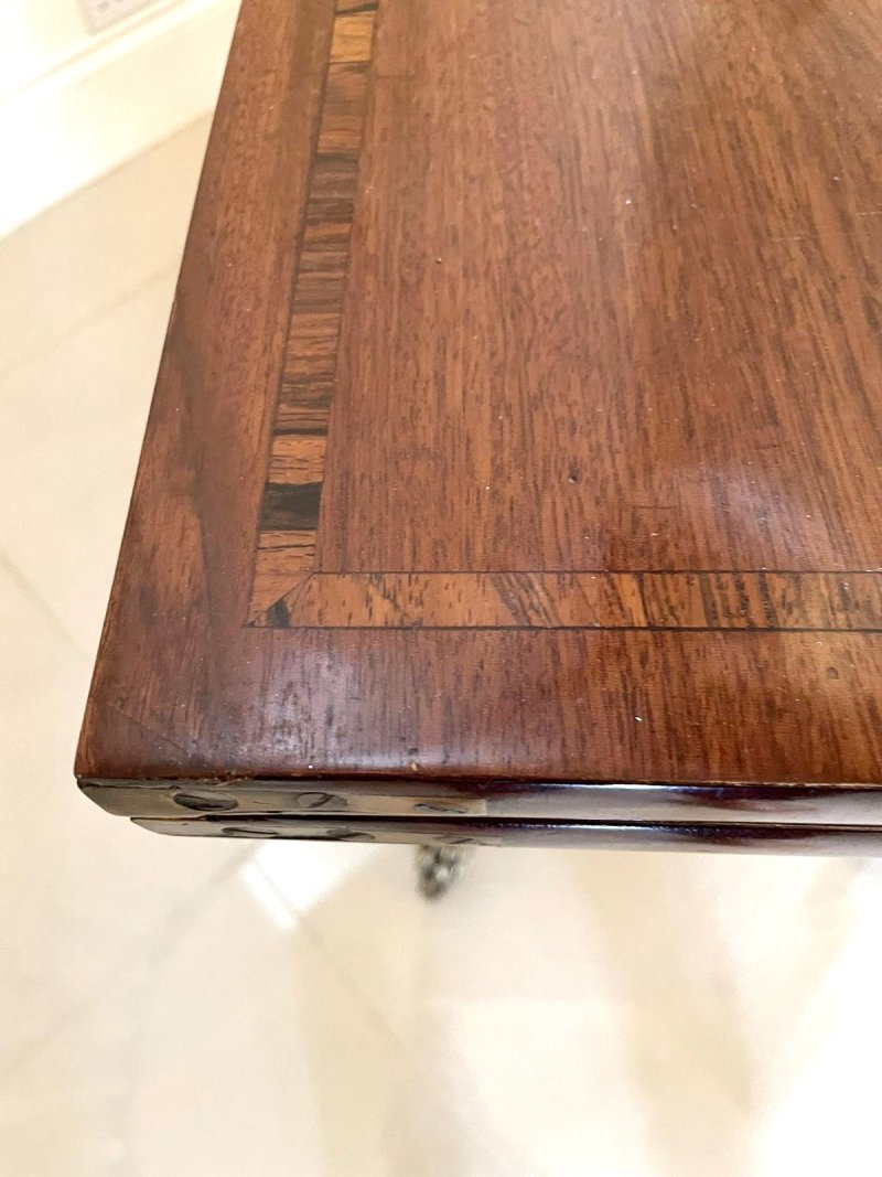 Antique Regency Mahogany Inlaid Console Side Card Table - Image 3