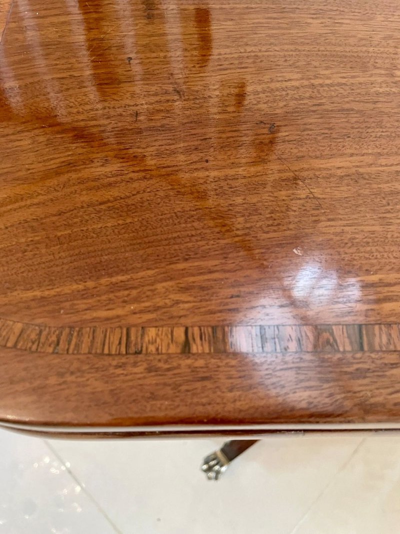 Antique Regency Mahogany Inlaid Console Side Card Table - Image 9