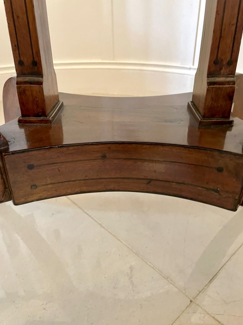 Antique Regency Mahogany Inlaid Console Side Card Table - Image 8