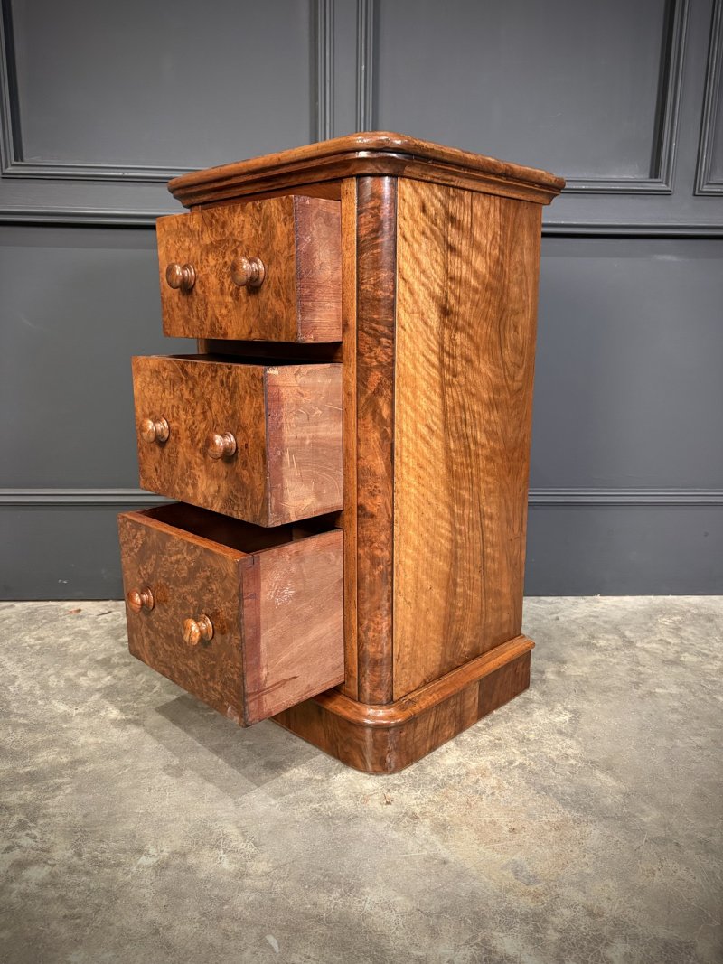 Pair of Victorian Burr Walnut Bedside Chests - Image 8