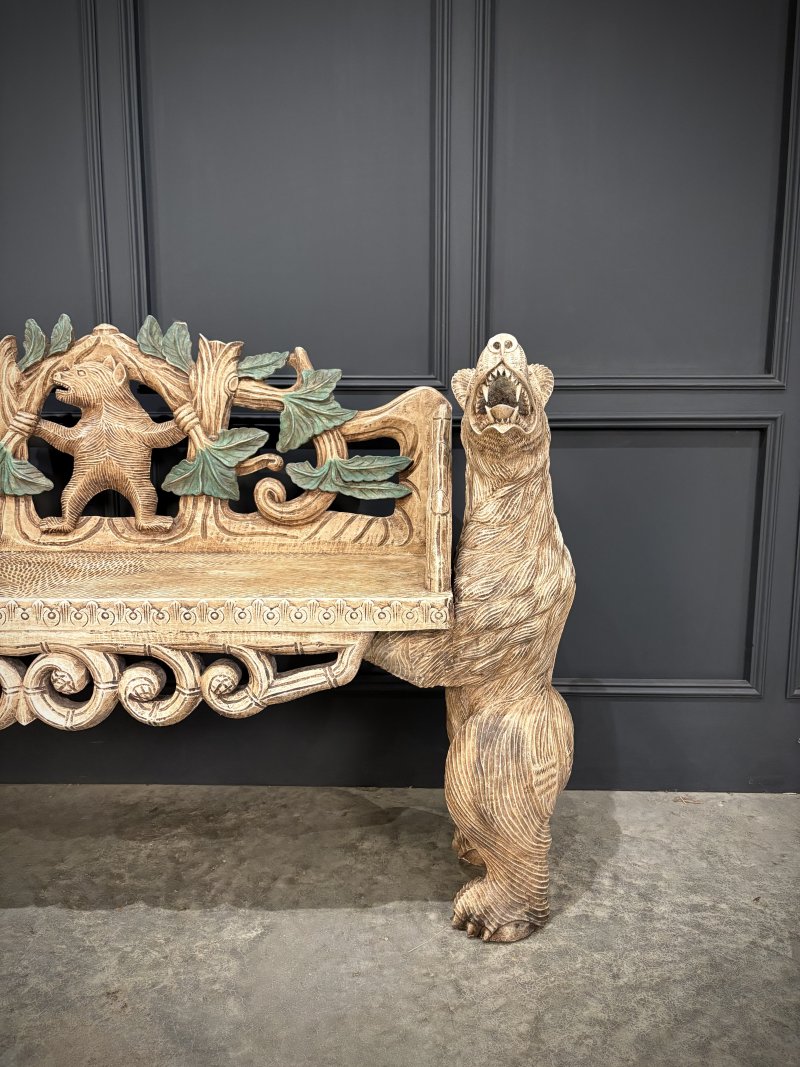 Black Forest Bear Two-Seat Bench - Image 8