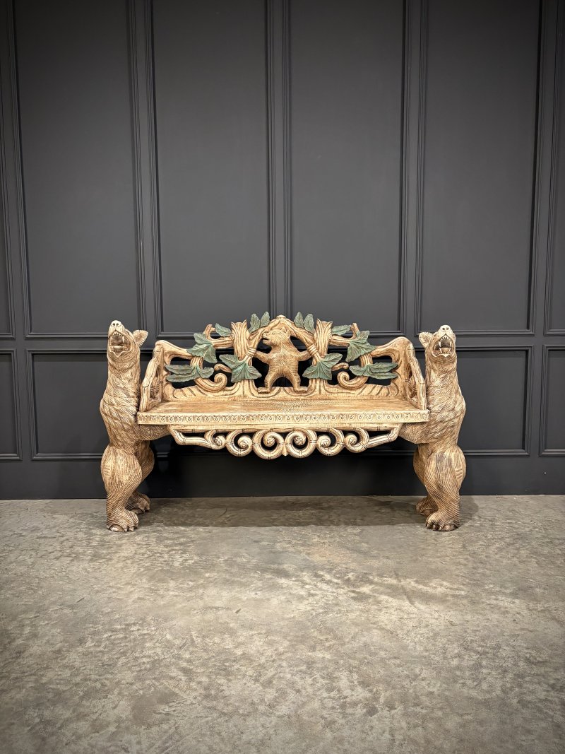 Black Forest Bear Two-Seat Bench - Image 5