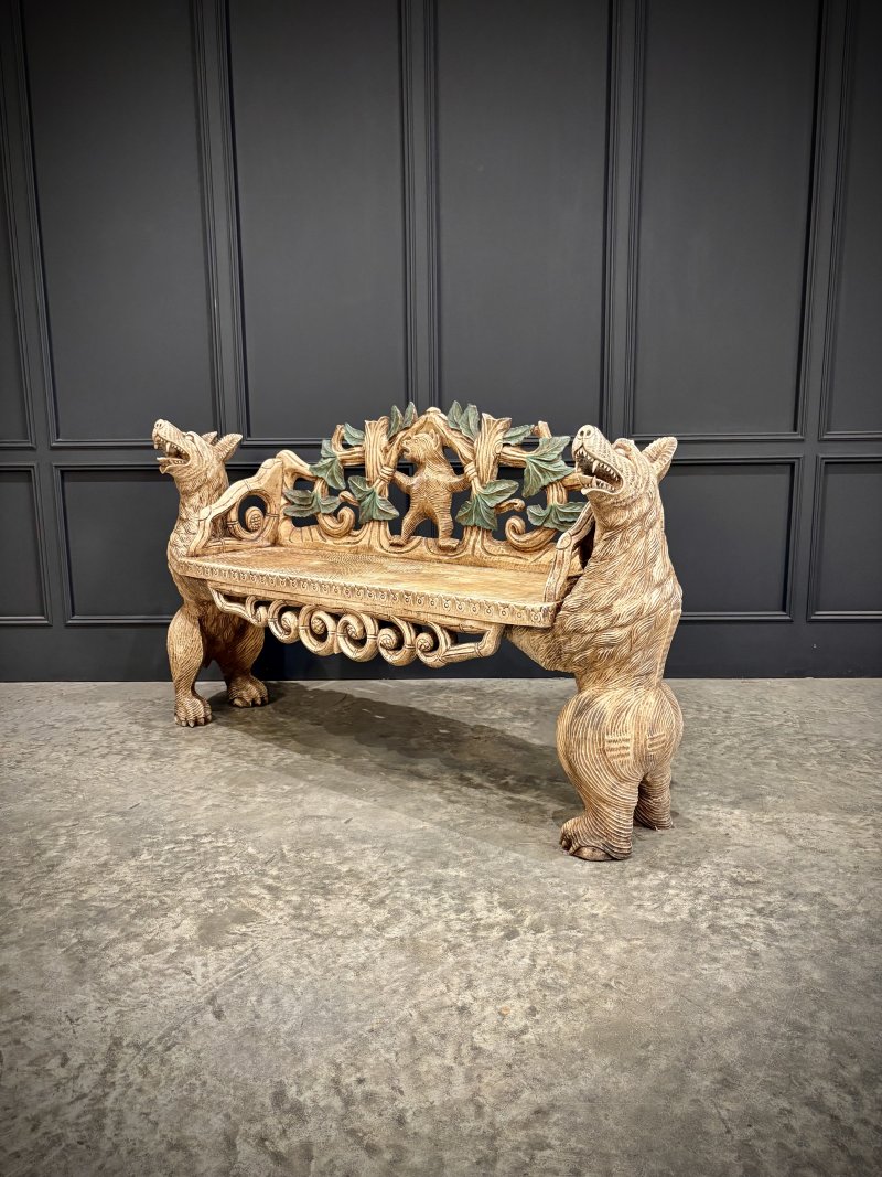 Black Forest Bear Two-Seat Bench - Image 9