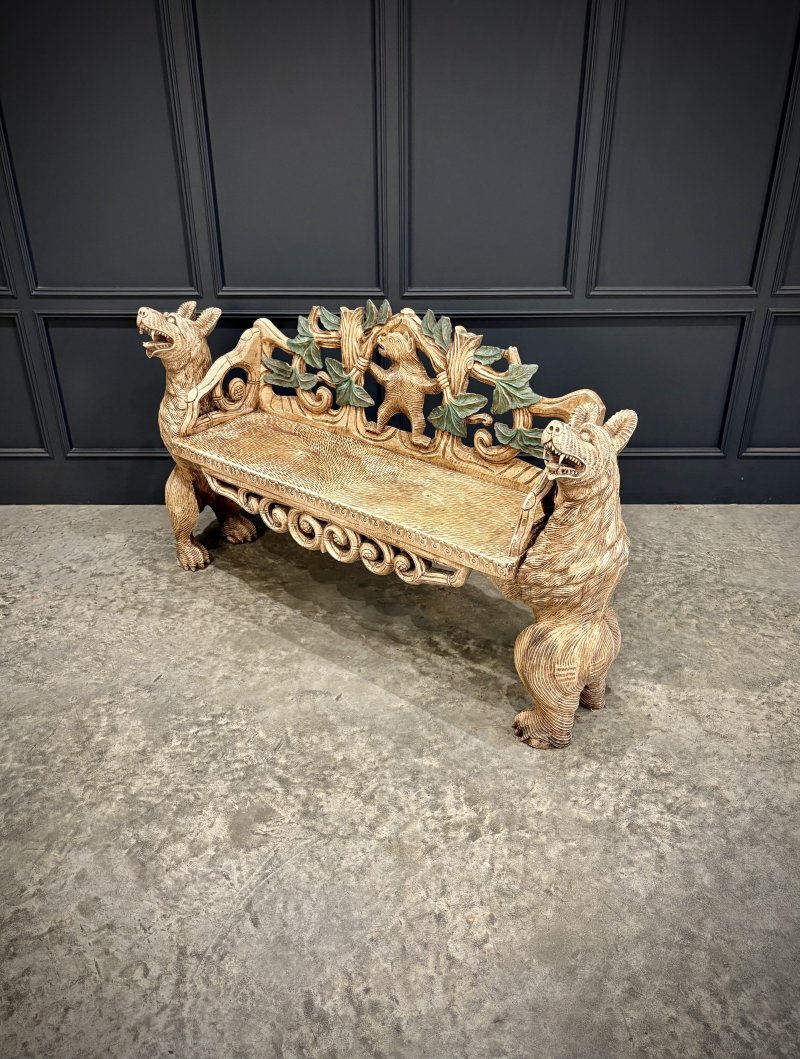 Black Forest Bear Two-Seat Bench - Image 10