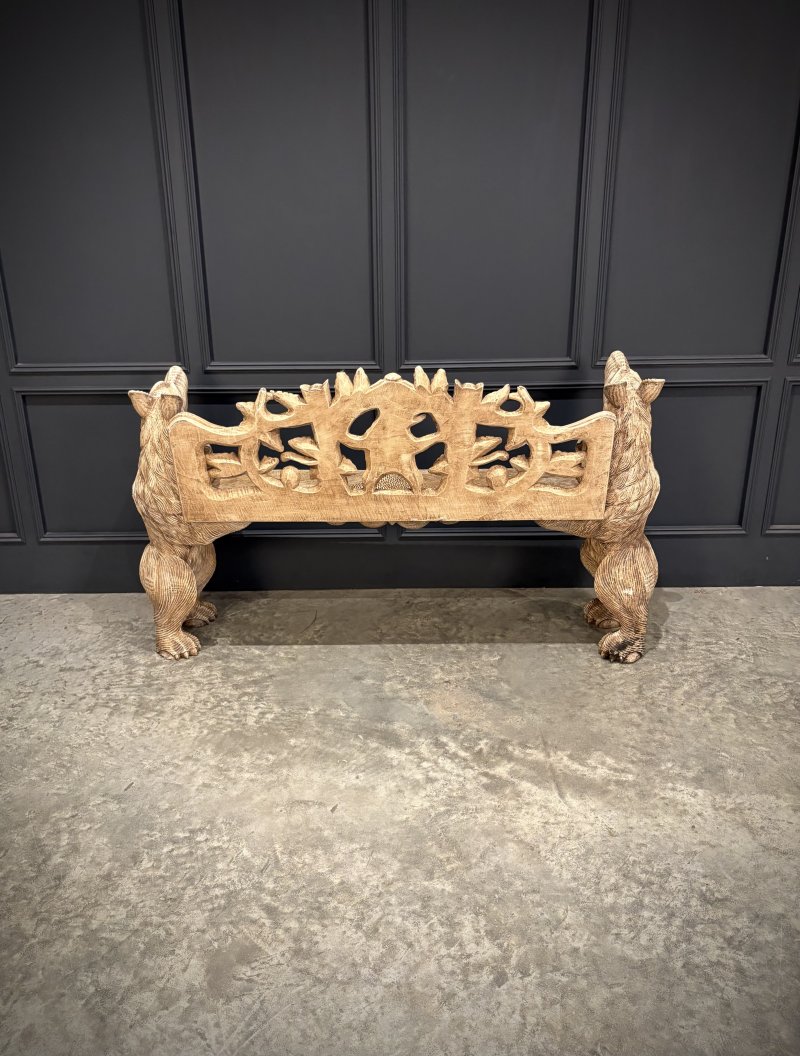 Black Forest Bear Two-Seat Bench - Image 4