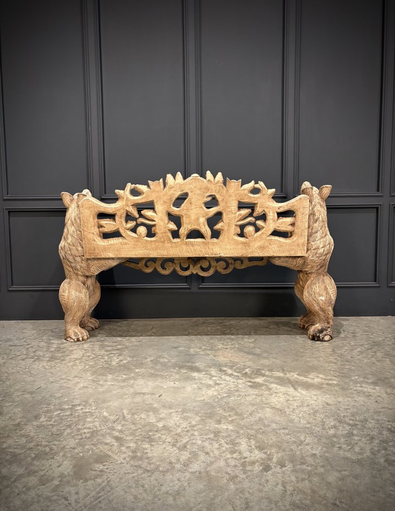 Black Forest Bear Two-Seat Bench - Image 7