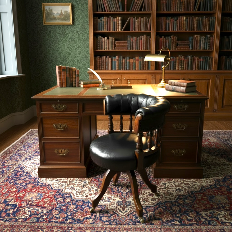 Victorian Mahogany Revolving Desk Chair - Image 2