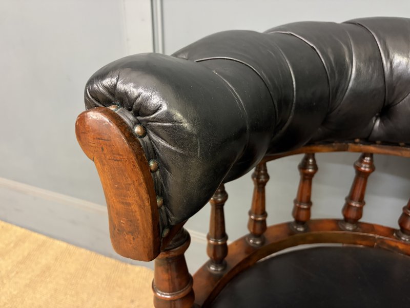 Victorian Mahogany Revolving Desk Chair - Image 6
