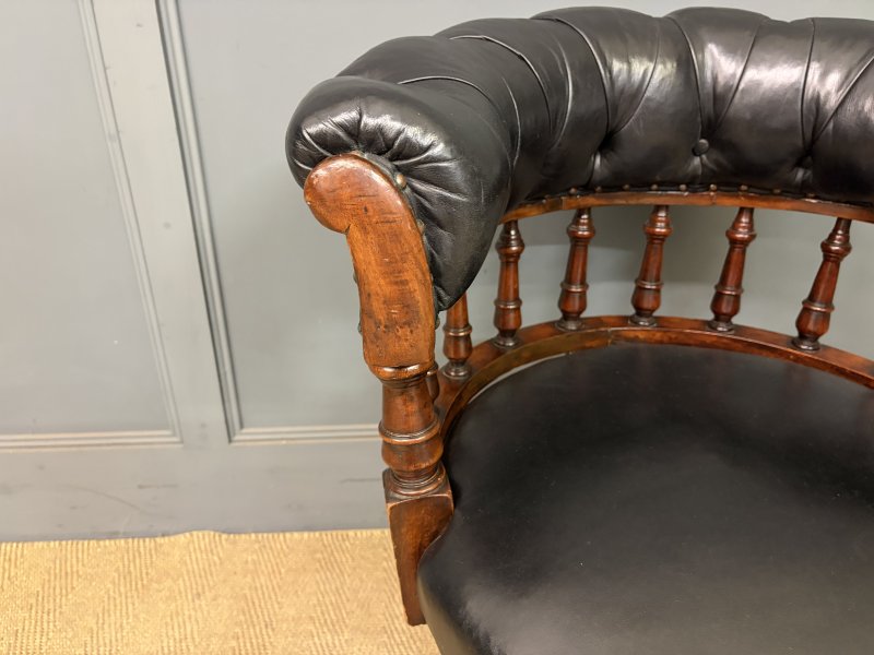 Victorian Mahogany Revolving Desk Chair - Image 7