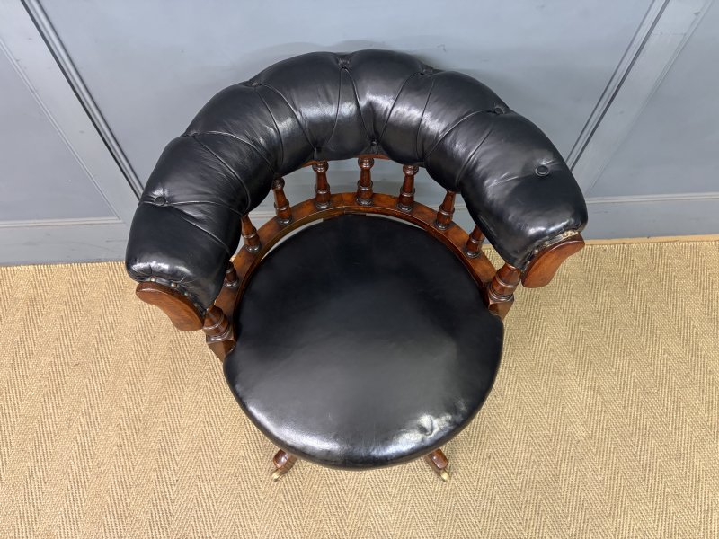 Victorian Mahogany Revolving Desk Chair - Image 11