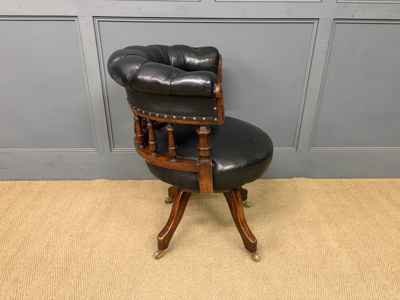 Victorian Mahogany Revolving Desk Chair - Image 3