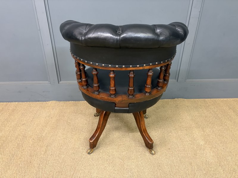 Victorian Mahogany Revolving Desk Chair - Image 4