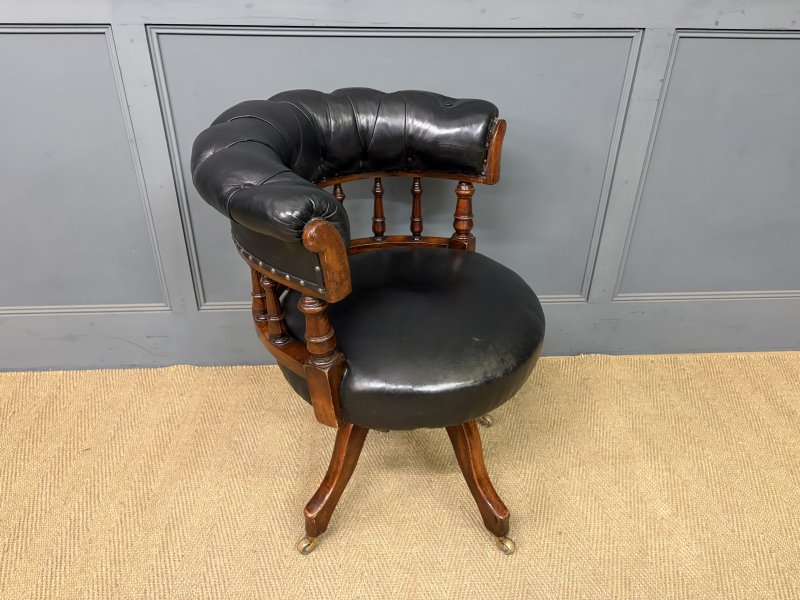 Victorian Mahogany Revolving Desk Chair - Image 10