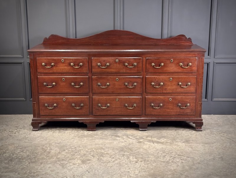 Large 18th Century Mahogany Bank of Drawers