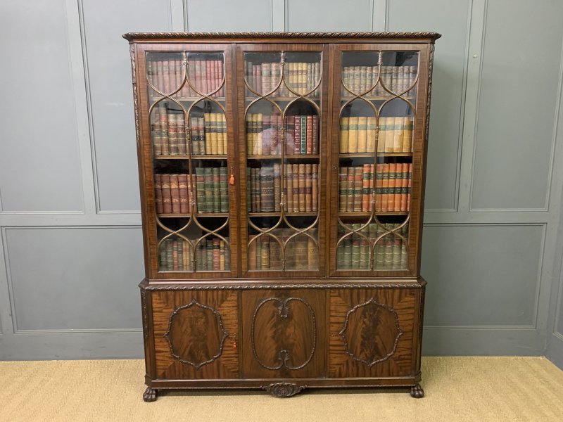 Chippendale Style Mahogany Bookcase by Hille