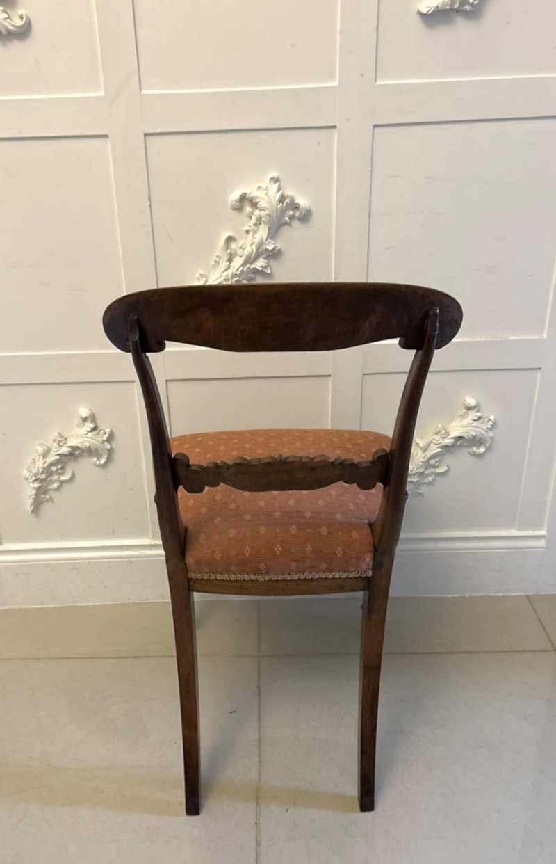 Antique Regency Rosewood Brass Inlaid Set of 4 Dining Chairs - Image 6