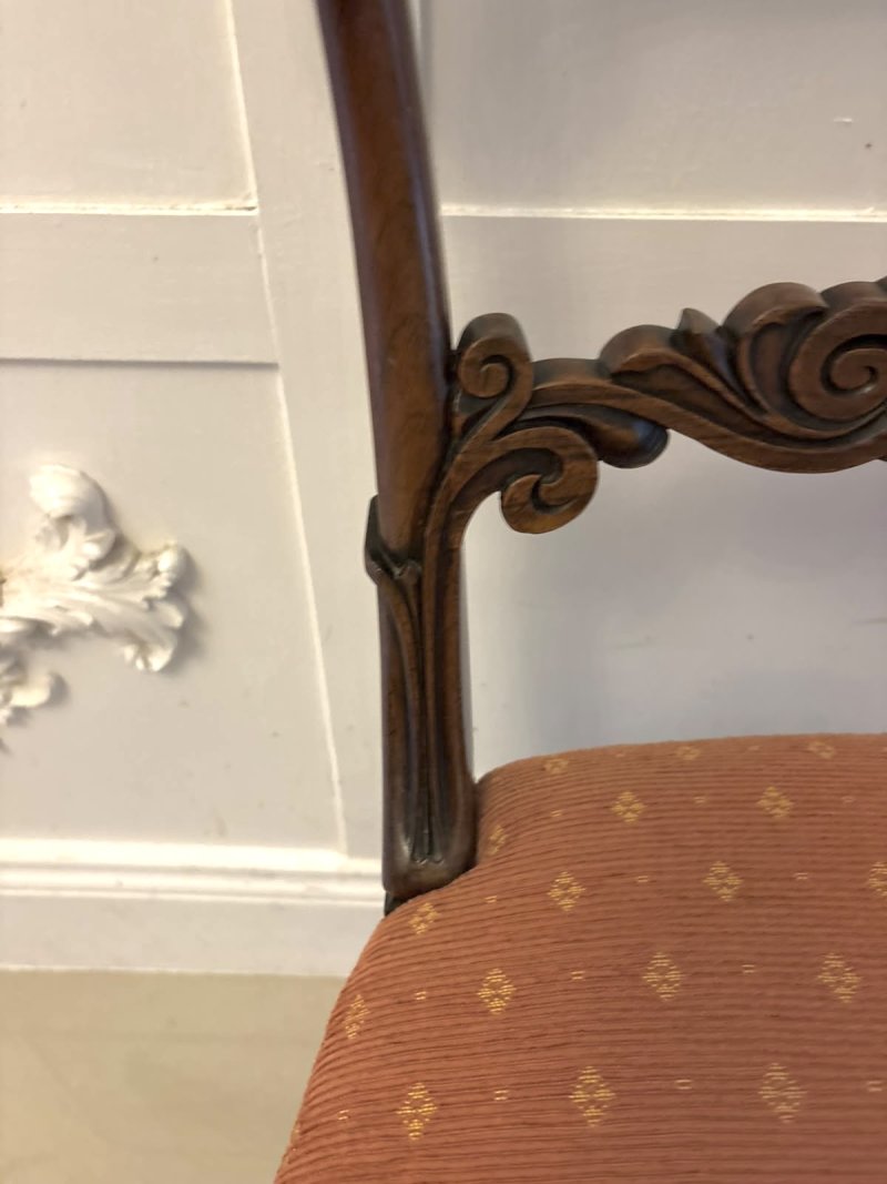 Antique Regency Rosewood Brass Inlaid Set of 4 Dining Chairs - Image 10