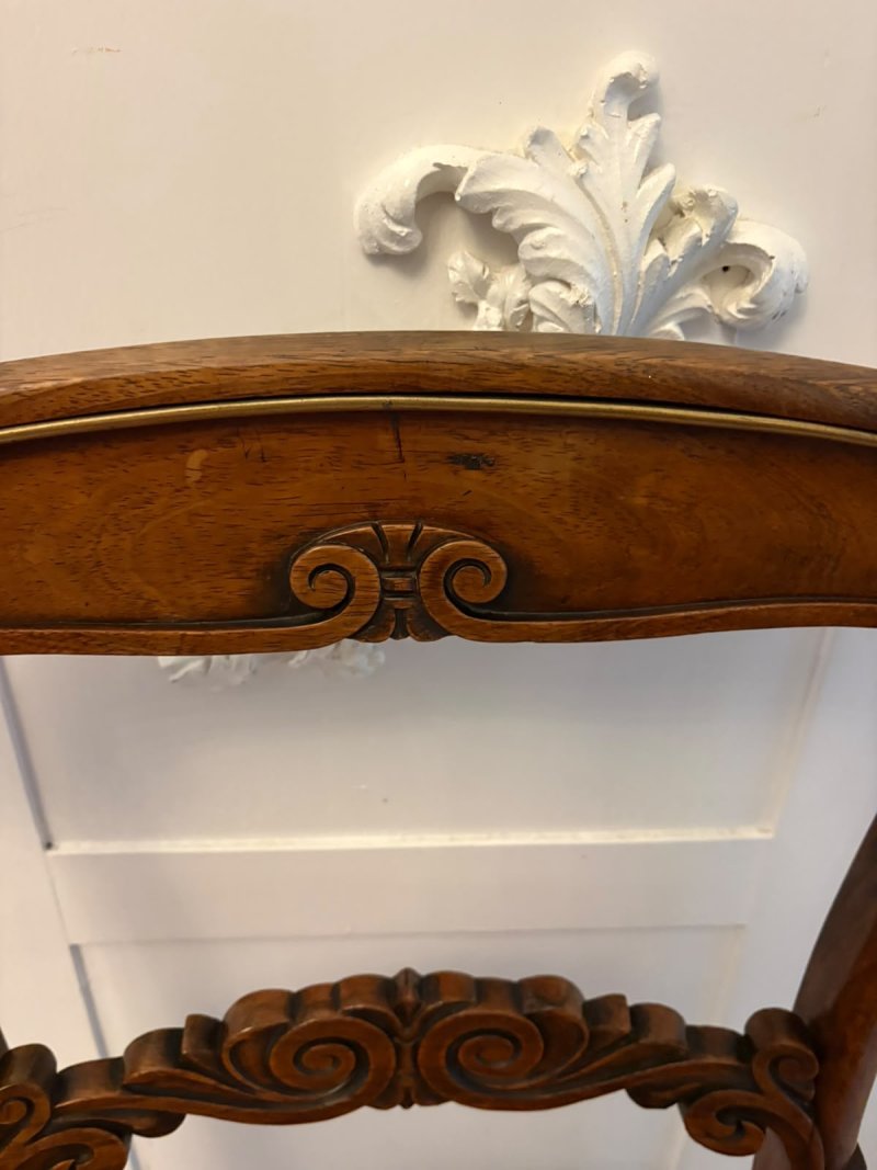 Antique Regency Rosewood Brass Inlaid Set of 4 Dining Chairs - Image 13