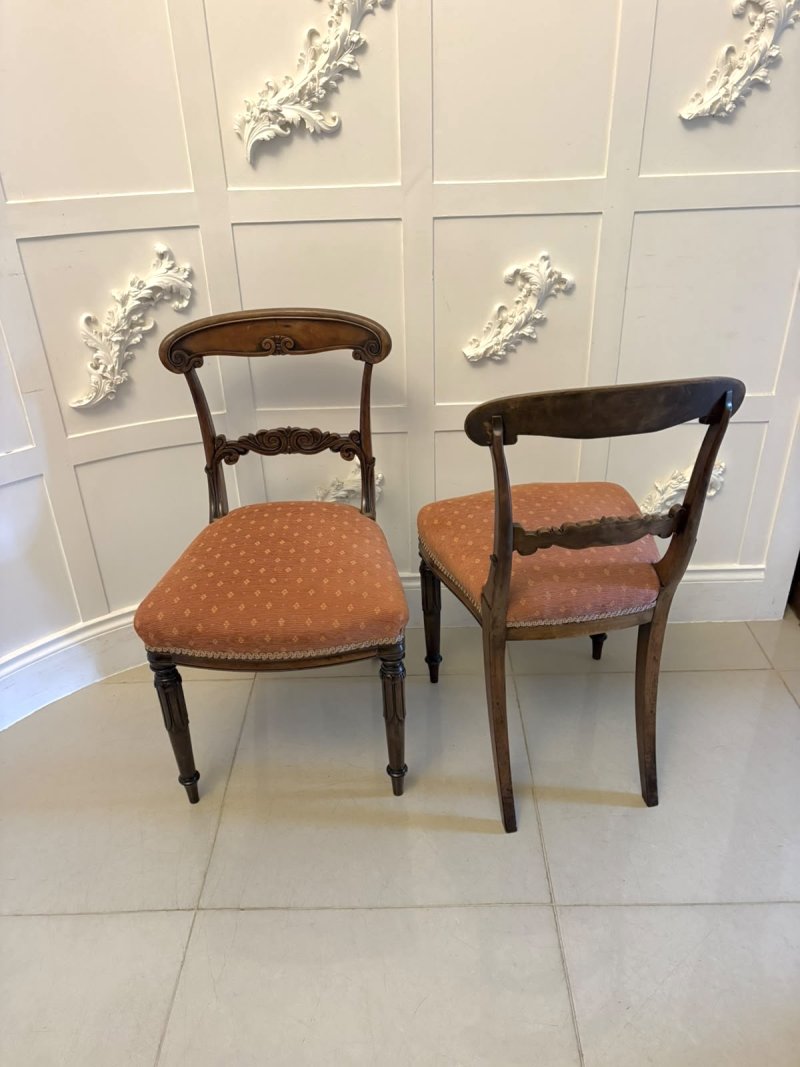 Antique Regency Rosewood Brass Inlaid Set of 4 Dining Chairs - Image 5