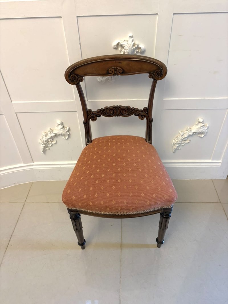 Antique Regency Rosewood Brass Inlaid Set of 4 Dining Chairs - Image 8
