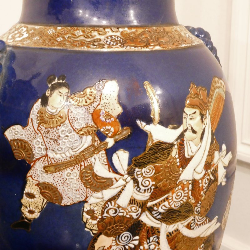 Pair of Japanese Satsuma Porcelain Table Lamps - Image 9