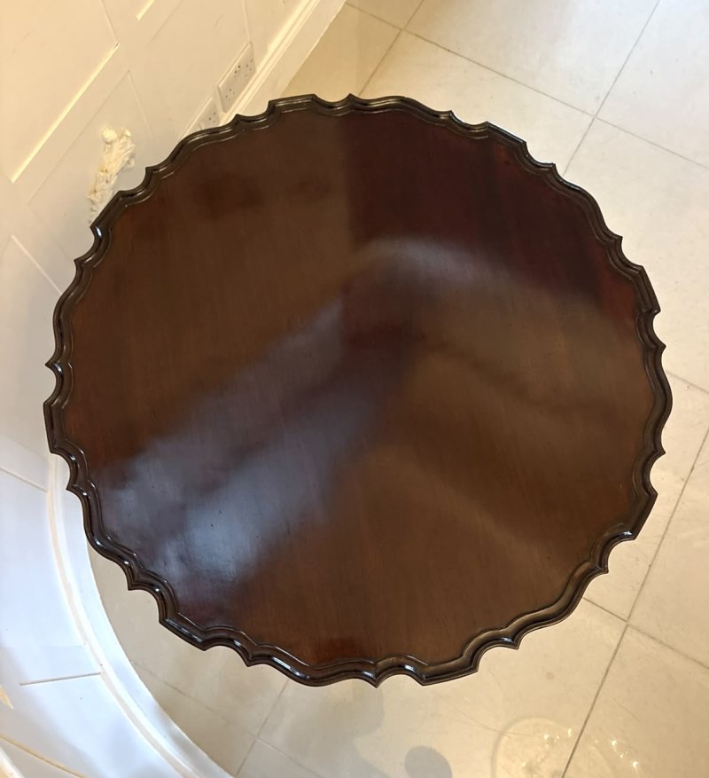 Antique George III Mahogany Piecrust Tilt Top Dining Centre Table - Image 5