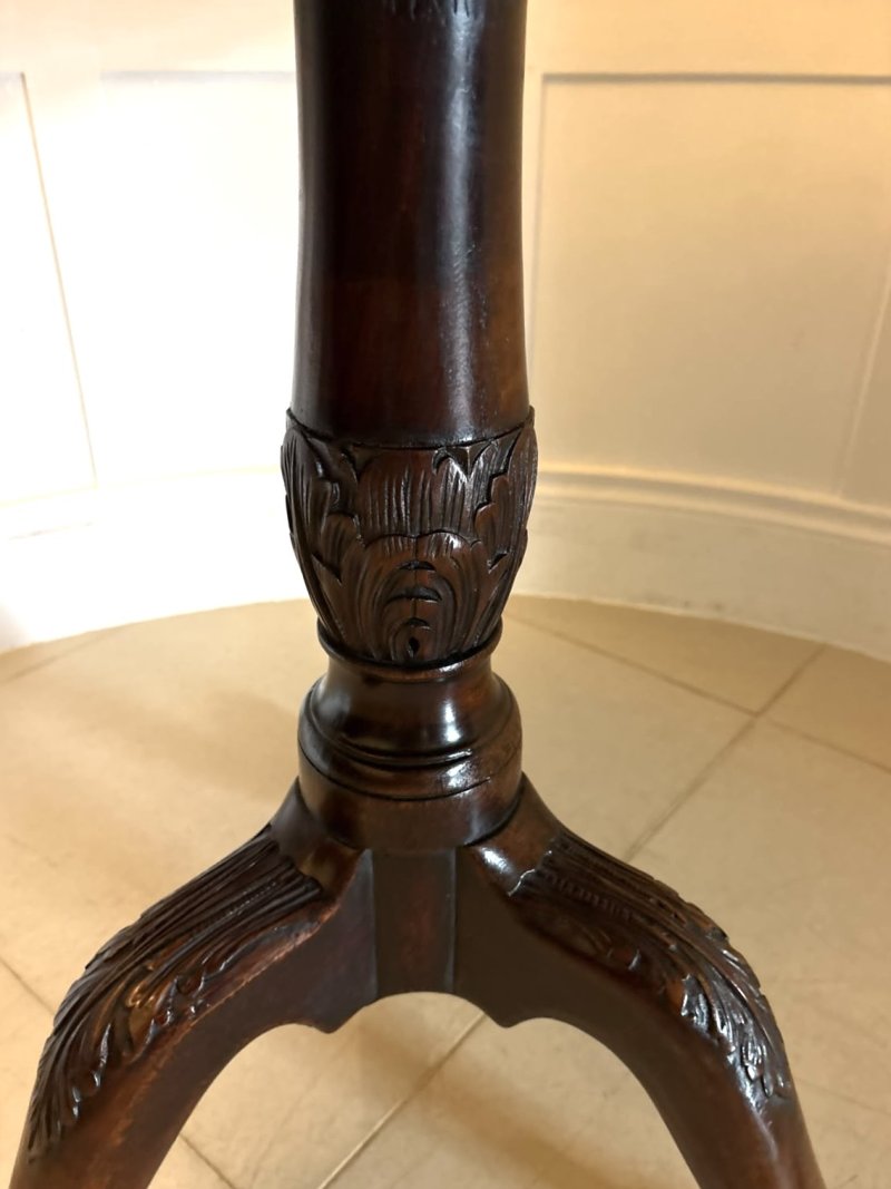 Antique George III Mahogany Piecrust Tilt Top Dining Centre Table - Image 8