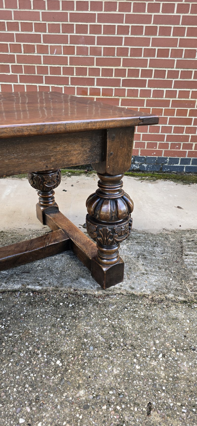 Elizabethan Oak Refrectory Farmhouse Dining Table - Image 4