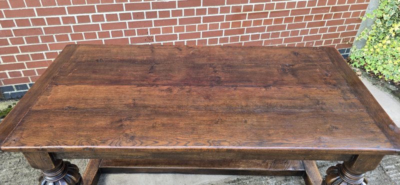 Elizabethan Oak Refrectory Farmhouse Dining Table - Image 6