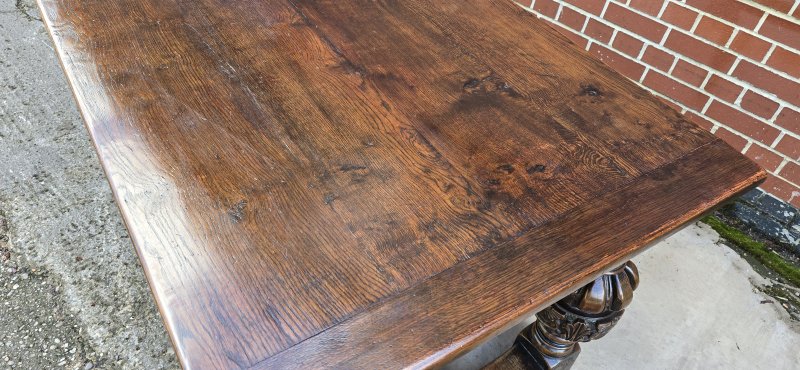 Elizabethan Oak Refrectory Farmhouse Dining Table - Image 9