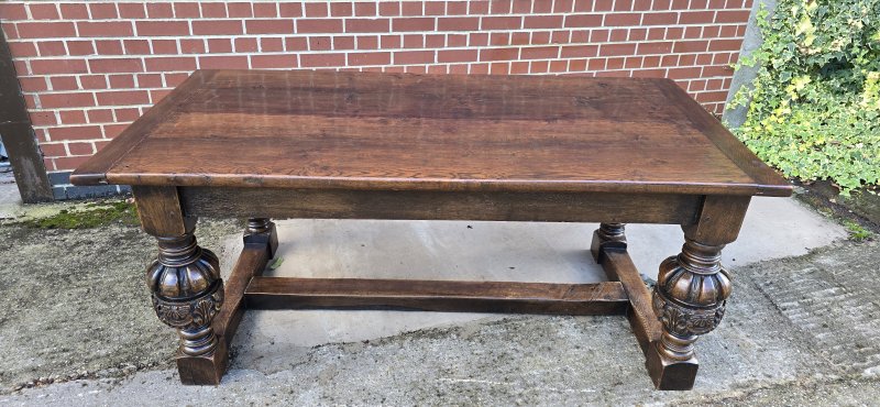 Elizabethan Oak Refrectory Farmhouse Dining Table - Image 13