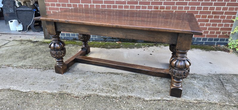 Elizabethan Oak Refrectory Farmhouse Dining Table - Image 14