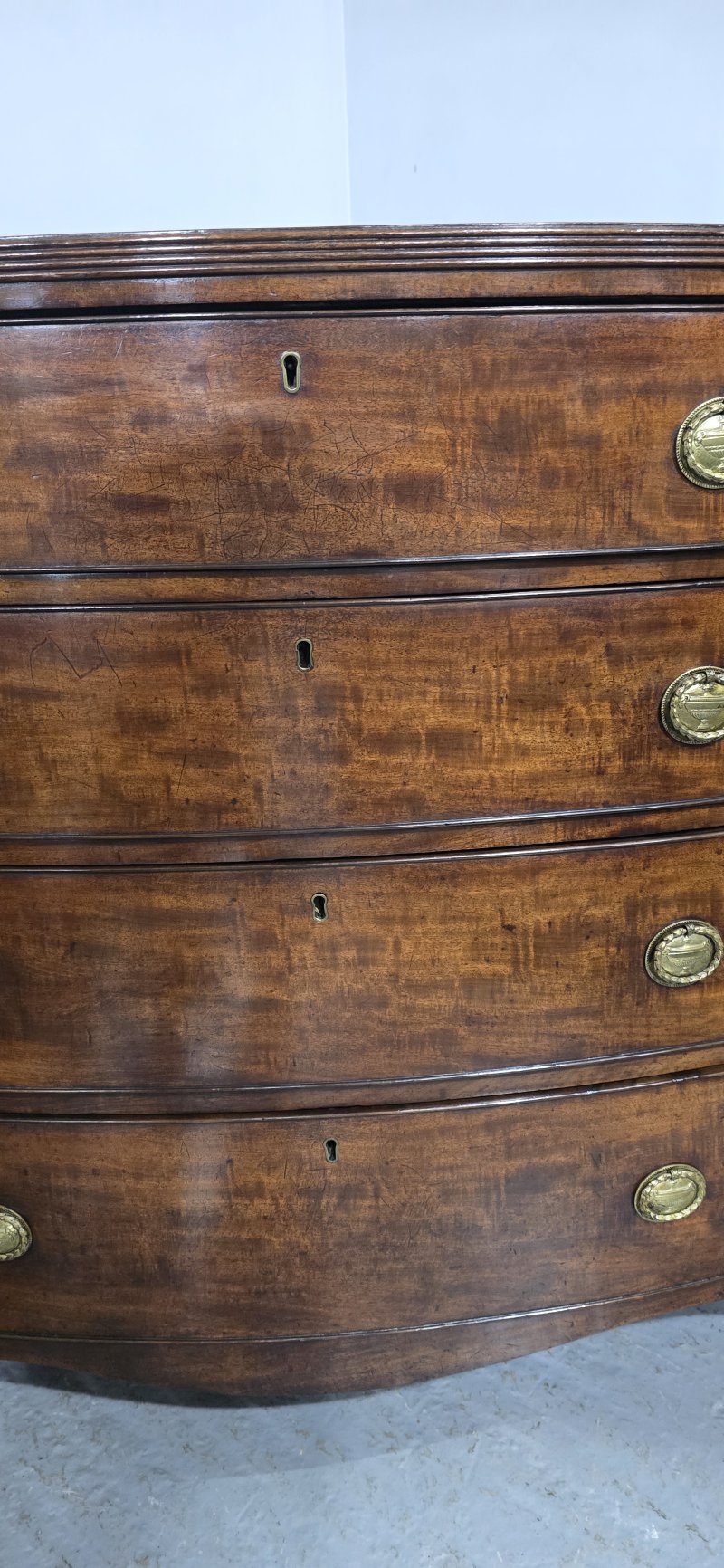 Superior Georgian Bow Front Chest of Drawers - Image 11