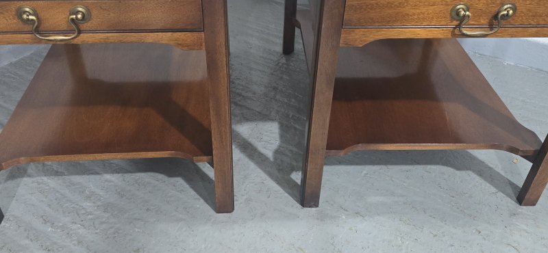 Pair Solid Mahogany Lamp End Tables - Image 8