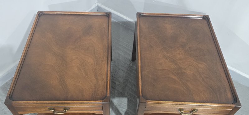 Pair Solid Mahogany Lamp End Tables - Image 9